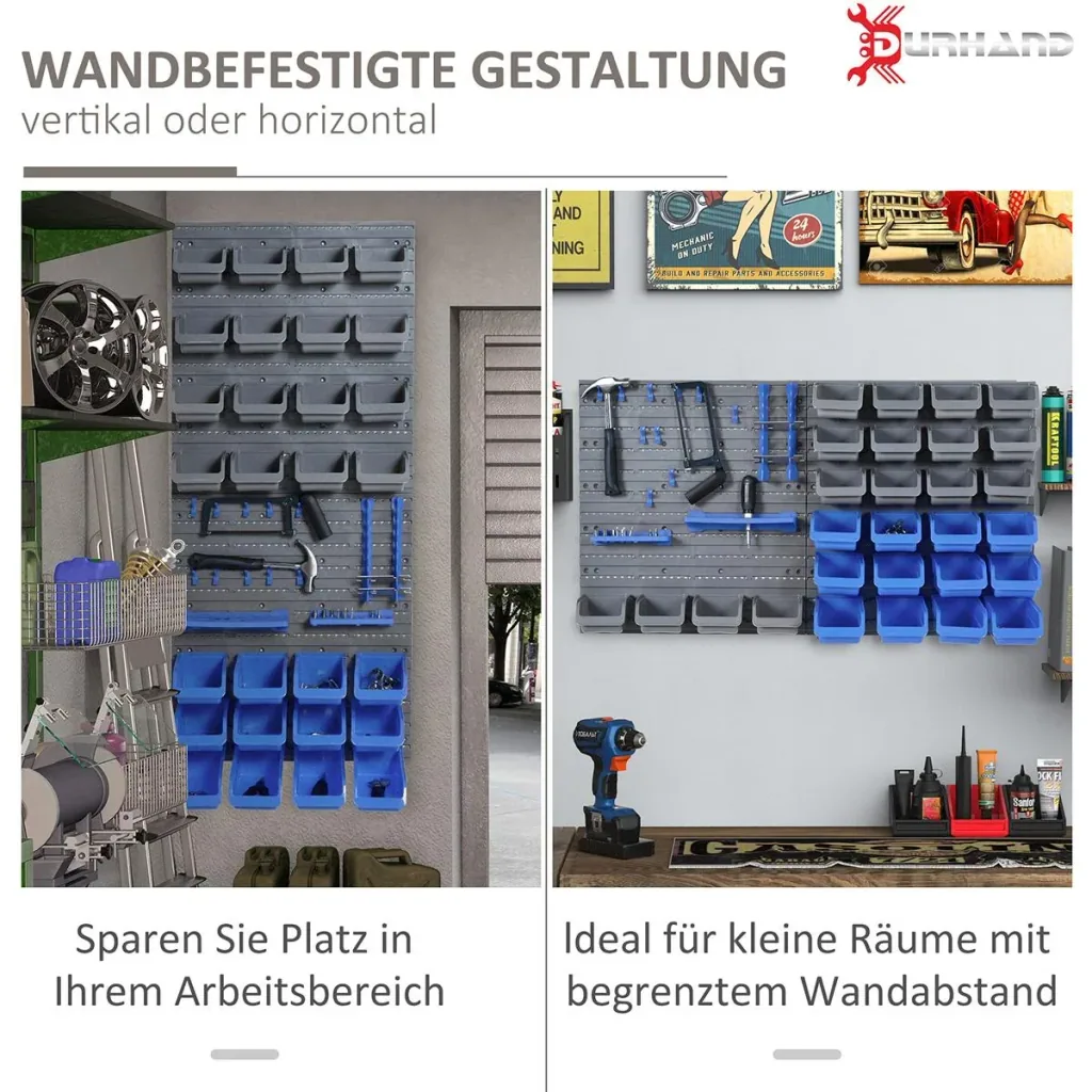 Werkzeugwand-Set 44-teilig Blau+Grau