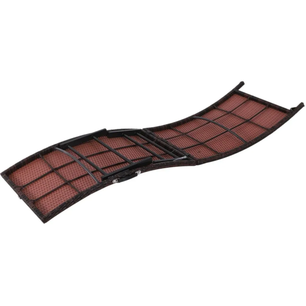 Gartenliege Sonnenliege mit Kissen Relaxliege ergonomisch wetterbeständig Polyrattan Braun 196 x 61 x 53 cm