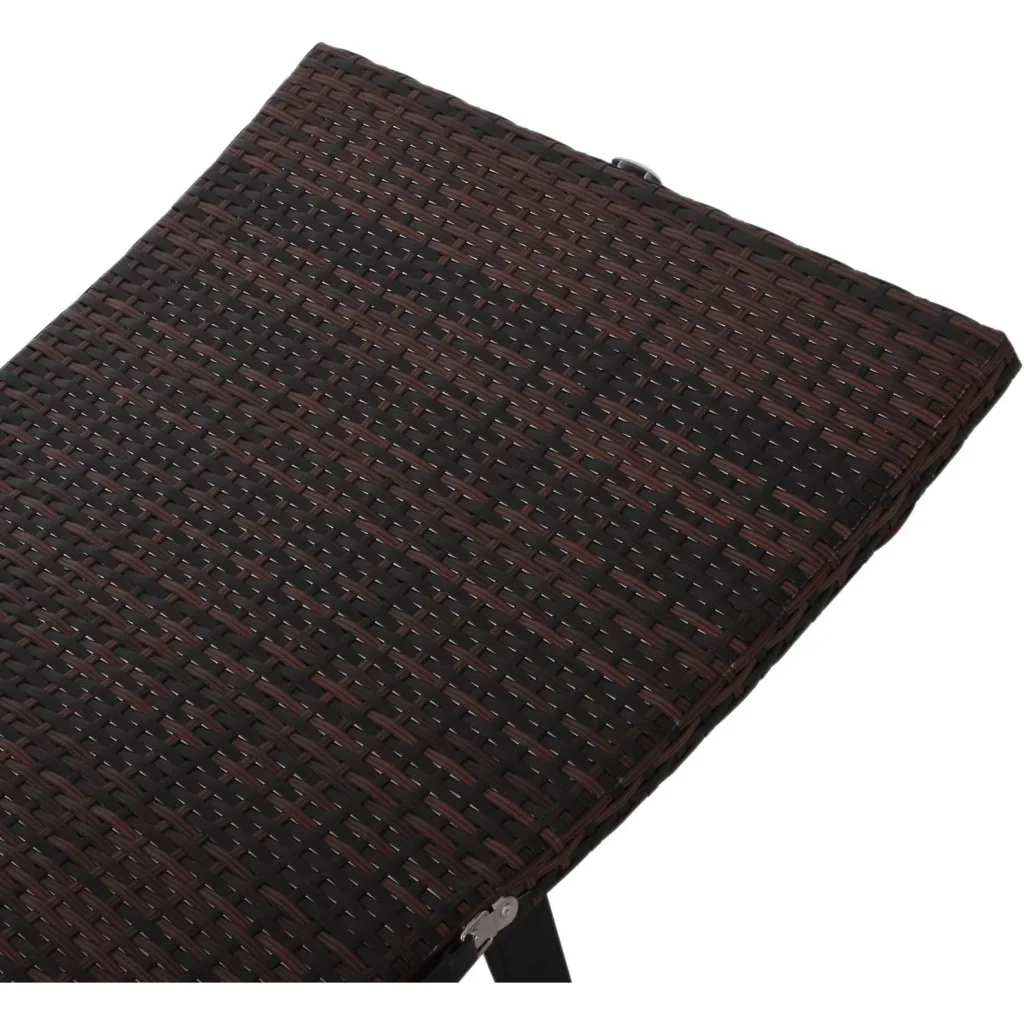 Gartenliege Sonnenliege mit Kissen Relaxliege ergonomisch wetterbeständig Polyrattan Braun 196 x 61 x 53 cm