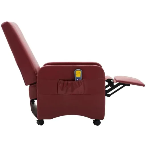 Massagesessel verstellbar Kunstleder weinrot