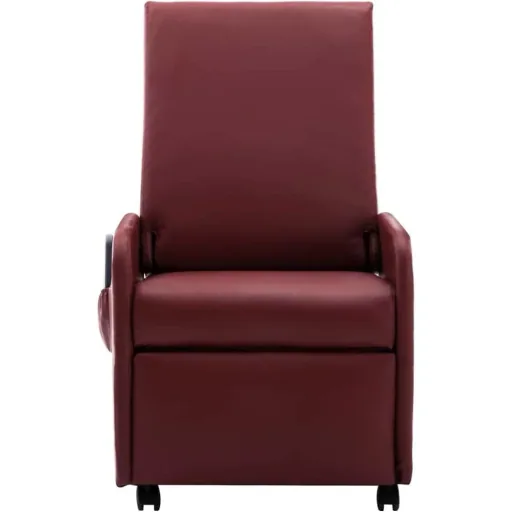 Massagesessel verstellbar Kunstleder weinrot
