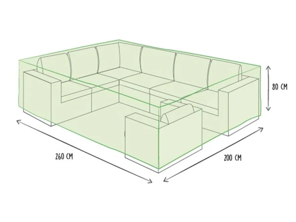 Rechteckige Gartenmöbel-Abdeckung 260 x 200 x 80 cm, wasser- und UV-beständig, langlebige Outdoor-Möbelabdeckung gegen Regen und Schmutz für mittelgroße Lounge- und Essgruppen