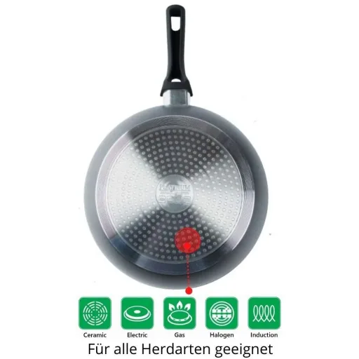 Platinium Bratpfanne / Wokpfanne / Pan - 24cm - Glasdeckel - Induktion - Marmorbeschichtung - Kratzfest