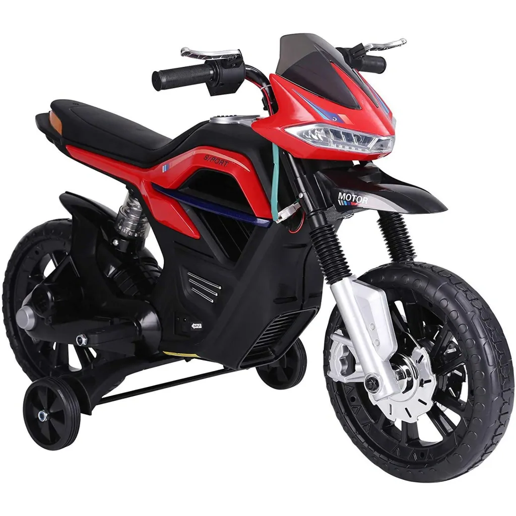 Elektro-Motorrad Motorrad für Kinder ab 3 Jahren Elektrofahrzeuge 3 km/h PP Rot 105 x 52,3 x 62,3 cm