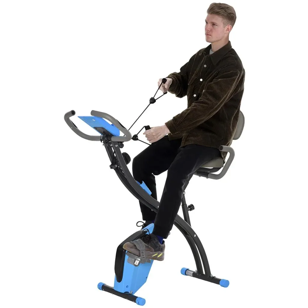 Heimtrainer 2-in-1 Fahrradtrainer LCD-Display klappbarer Hometrainer Trimmrad mit 8 stufig einstellbarem Magnetwiderstan