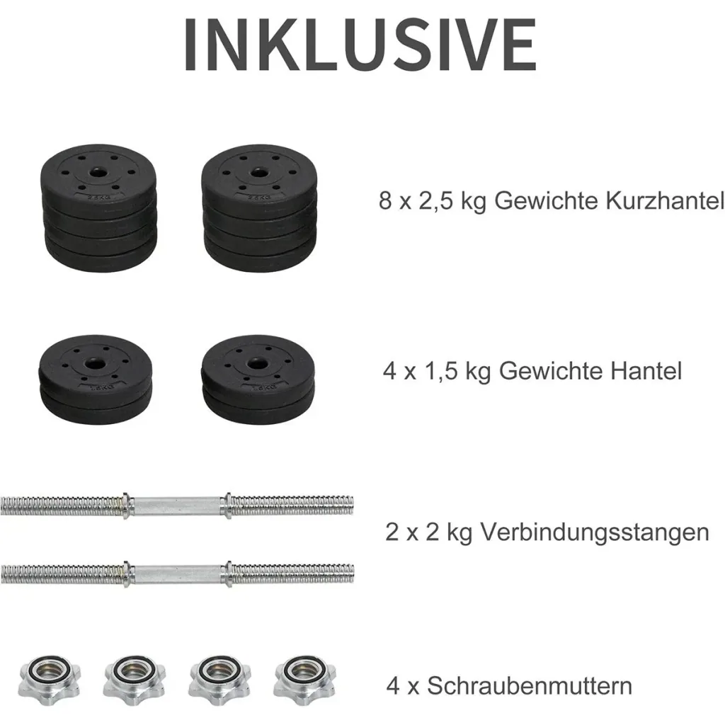 Kurzhantel Set 30 kg schwarz