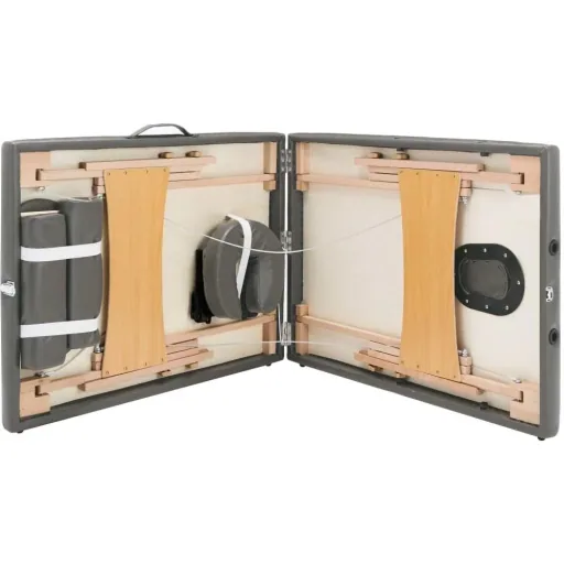 Massageliege 2 Zonen 186x68 cm Holzrahmen anthrazit