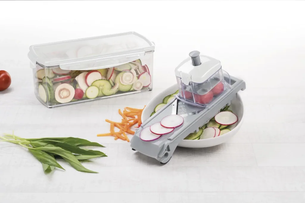 Nicer Dicer Fusion, Set, Weiß/ Grau, 14-teilig