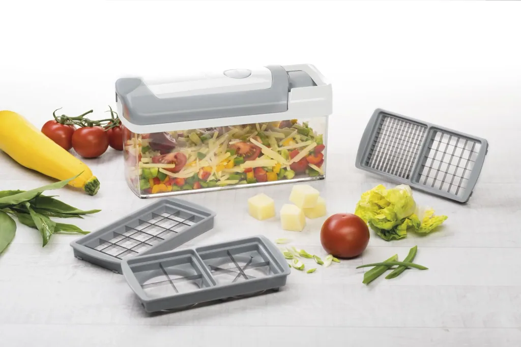 Nicer Dicer Fusion, Set, Weiß/ Grau, 14-teilig