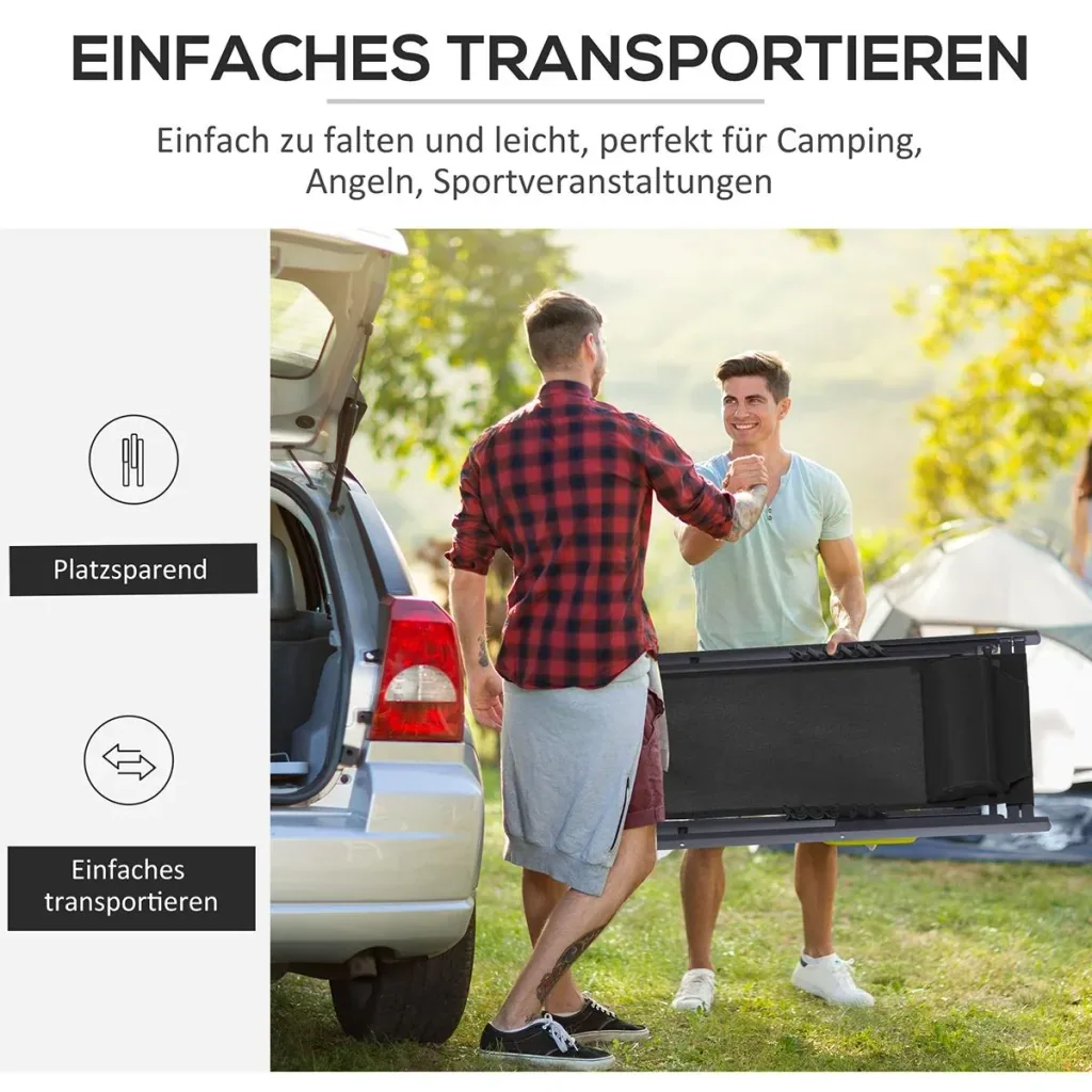 Klappstuhl 2er-Set Klappbarer Gartenstuhl 5-fach verstellbare Rückenlehne Balkonstuhl Campingstuhl Alu Schwarz