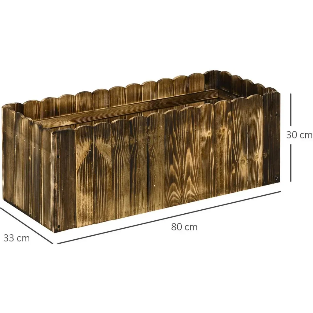 Hochbeet Pflanzkasten Kräuterbeet Pflanzbeet Gemüse Blumenbeet Blumenkasten Tannenholz 80 x 33 x 30 cm