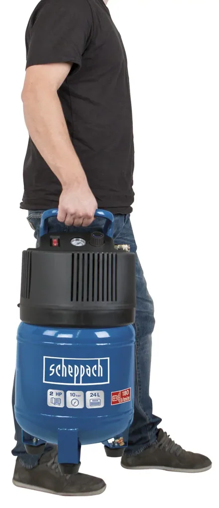 Kompressor HC24 V - 24 L - 10 bar - 230 Volt, inklusive 5-teiligem Druckluft-Werkzeug-Set