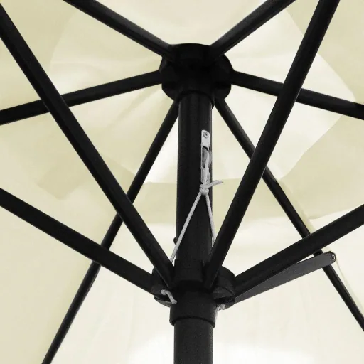 Sonnenschirm mit Drehmechanismus beige Ø300cm mit UV-Schutz 40+