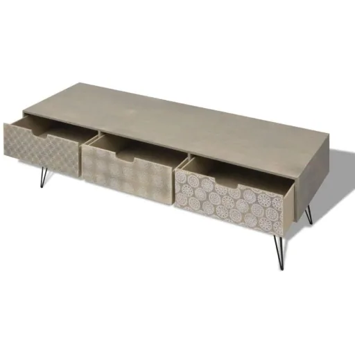 TV-Schrank mit 3 Schubladen 120x40x36 cm grau