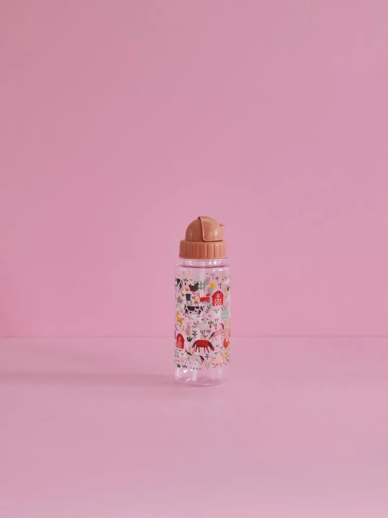 RICE Trinkflasche Kinder - Farm Print, 450 ml, kunststoff