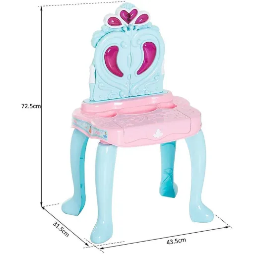 Schminktisch Kinder Frisiertisch Musik und Licht Hellgrün+Rosa