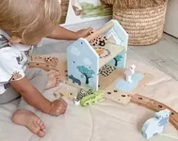 Jabadabado Kinderspielzeug, Holzspielzeug - Spielbahnset Go on Safari