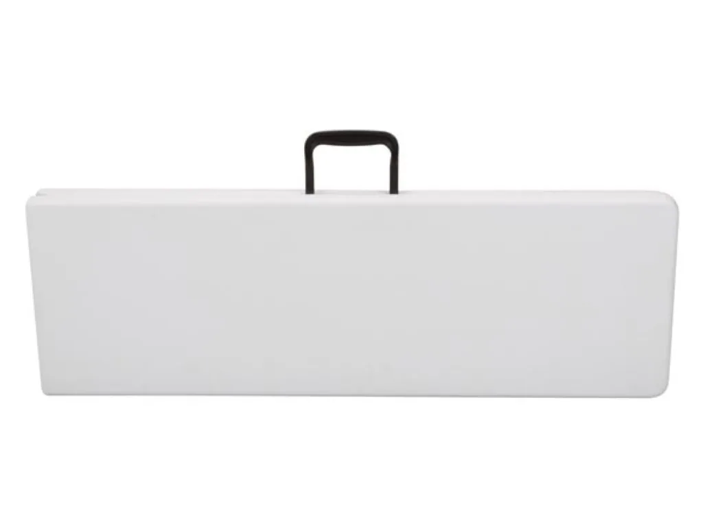 Klappbank mit Griff, wetterbeständige Outdoor-Bank für Garten, Camping, Picknick, Grillen oder Party, ideal für Terrasse, Balkon und Veranstaltungen, tragbar bis 400 kg, weiß