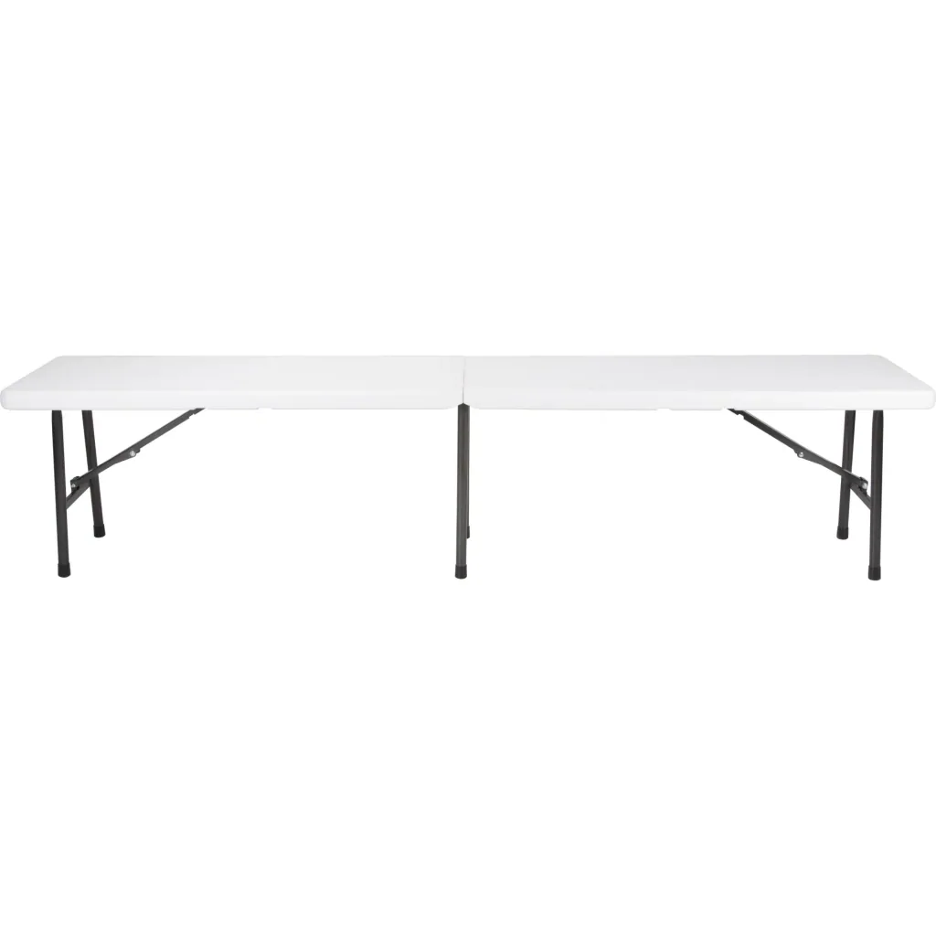 Klappbank mit Griff, wetterbeständige Outdoor-Bank für Garten, Camping, Picknick, Grillen oder Party, ideal für Terrasse, Balkon und Veranstaltungen, tragbar bis 400 kg, weiß