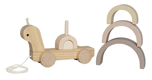 Jabadabado Kinderspielzeug, Nachziehtier, Stapelspielzeug Schnecke