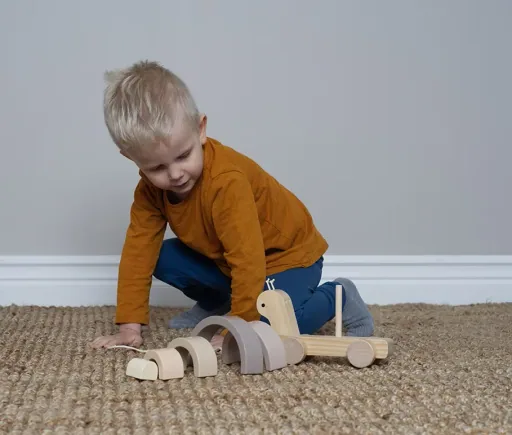 Jabadabado Kinderspielzeug, Nachziehtier, Stapelspielzeug Schnecke