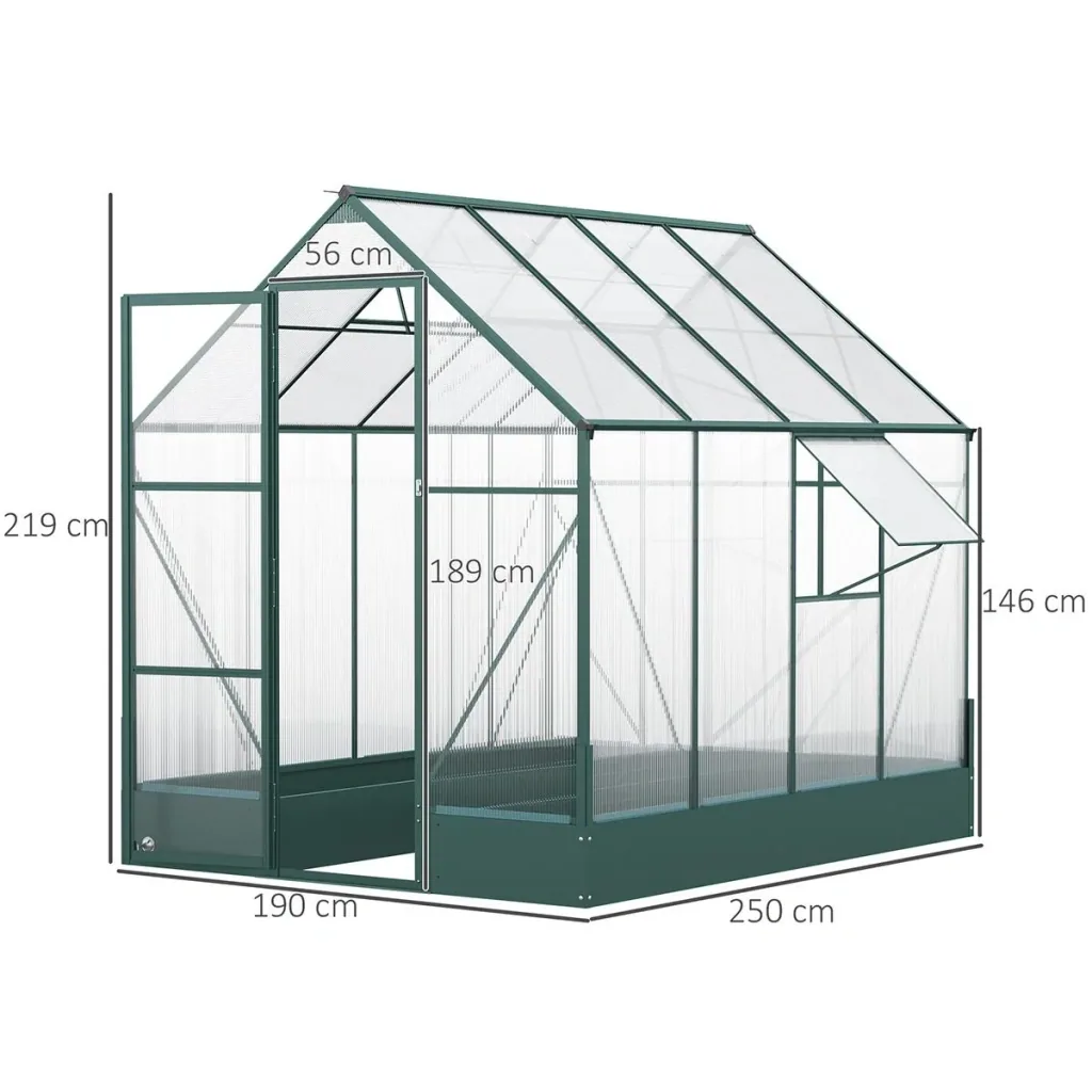 Gewächshaus für den Garten, vielseitig nutzbar als Treibhaus, Tomatenhaus, Frühbeet und Pflanzenhaus, 4 mm PC Sonnenschu