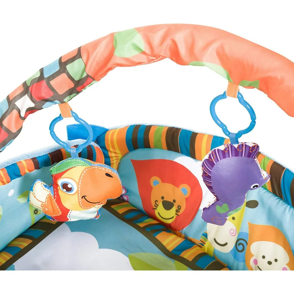 Kinderteppich Tiere Krabbeldecke mit Spielbogen Bunt Affenform