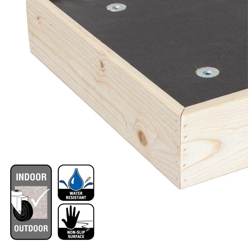 Multi Roller MR 0060, 38 x 38 x 10 cm, harte Rollen Ø 63 mm, Platte Multiplex Maxigrip FSC®, Tragkraft 200 kg