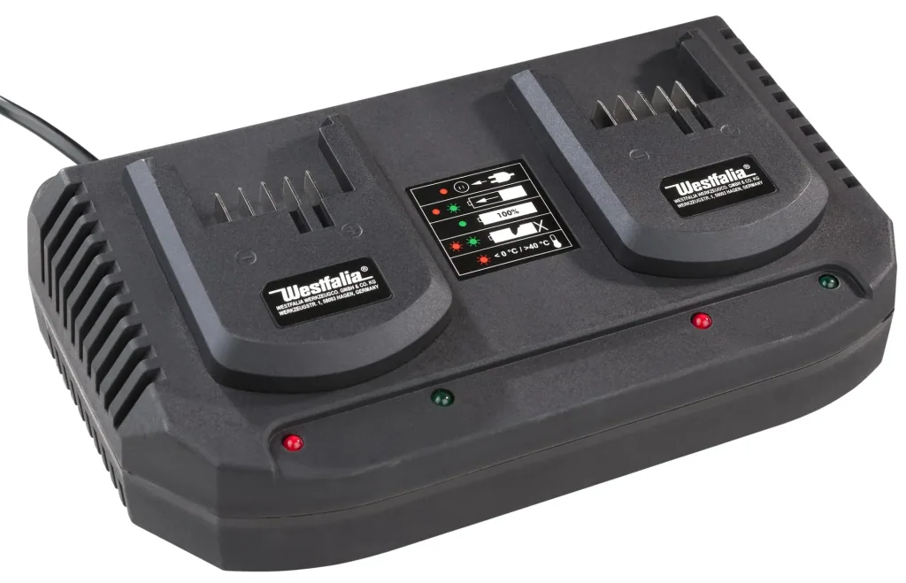 Set Akku-Kettensäge "GMAK 36/40" + 2 x 18V LI-ION Akku 2,0 Ah + Doppelschnell-Ladegerät + Sägekette-Titan 40 cm