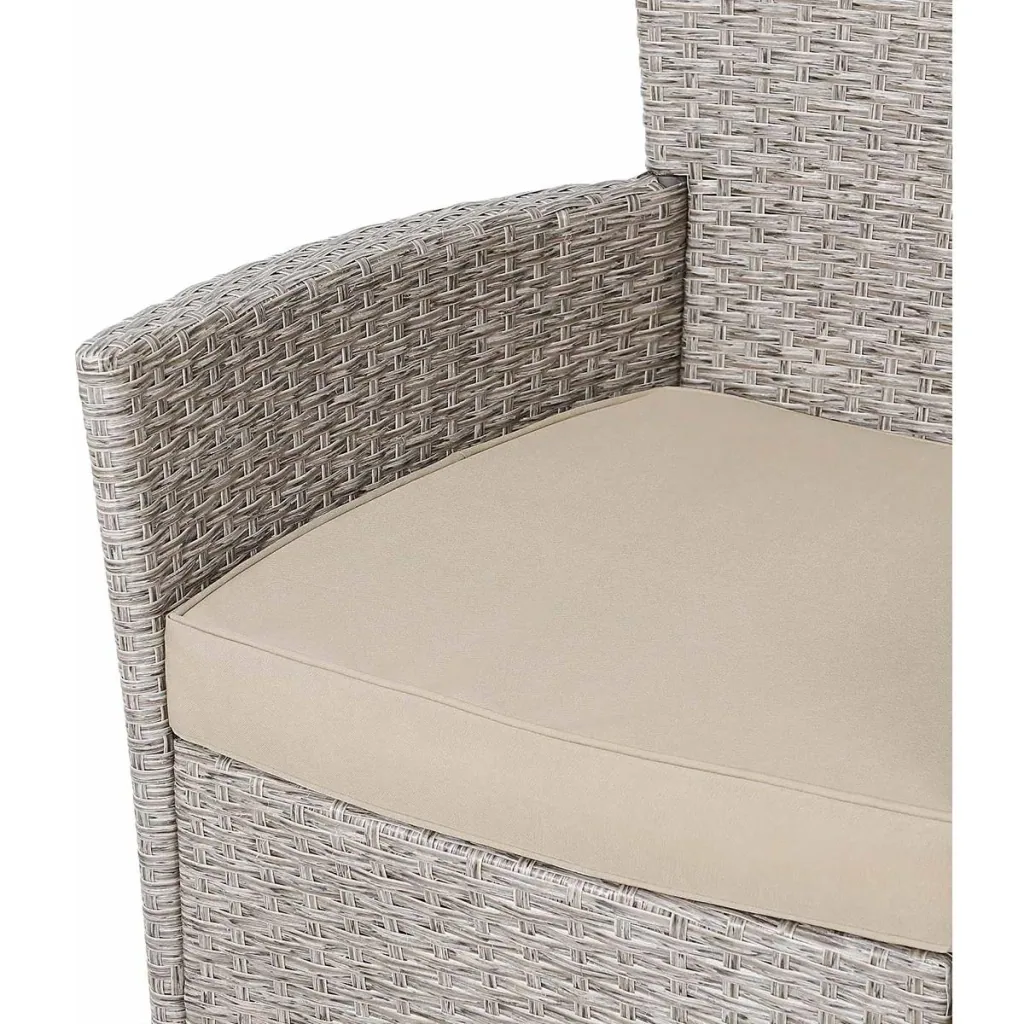 Gartenmöbelset Bali Polyrattan beige stapelbar 9-teilig