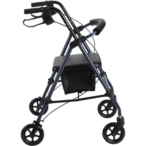 Rollator Gehhilfe Laufhilfe für Senioren höhenverstellbar faltbar Stahl Schwarz