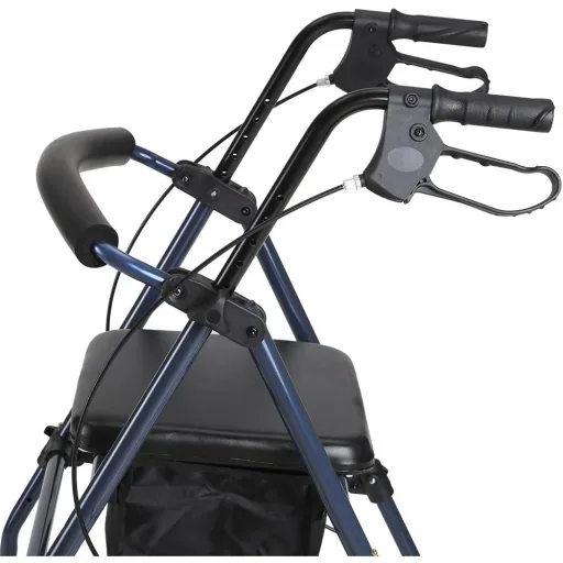 Rollator Gehhilfe Laufhilfe für Senioren höhenverstellbar faltbar Stahl Schwarz