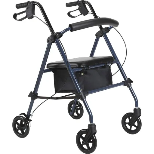 Rollator Gehhilfe Laufhilfe für Senioren höhenverstellbar faltbar Stahl Schwarz