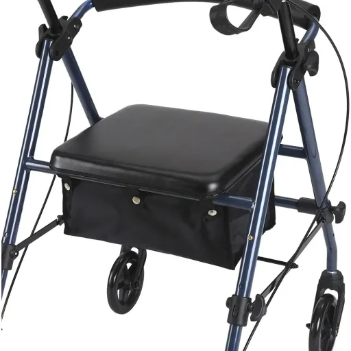 Rollator Gehhilfe Laufhilfe für Senioren höhenverstellbar faltbar Stahl Schwarz