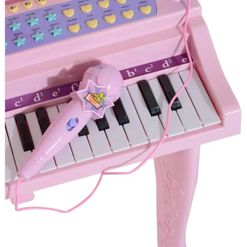 Kinderklavier Musikinstrument MP3 USB inkl. Hocker 37 Tasten rosa