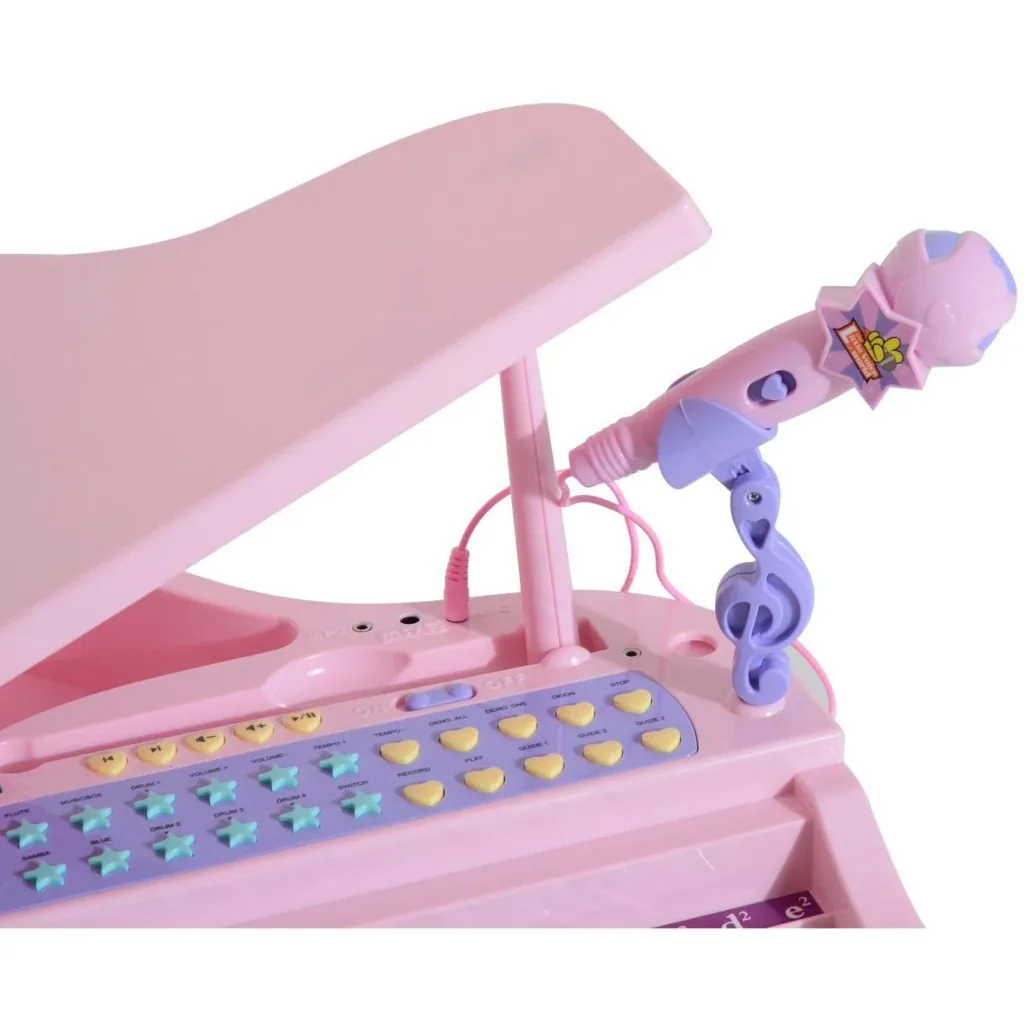 Kinderklavier Musikinstrument MP3 USB inkl. Hocker 37 Tasten rosa