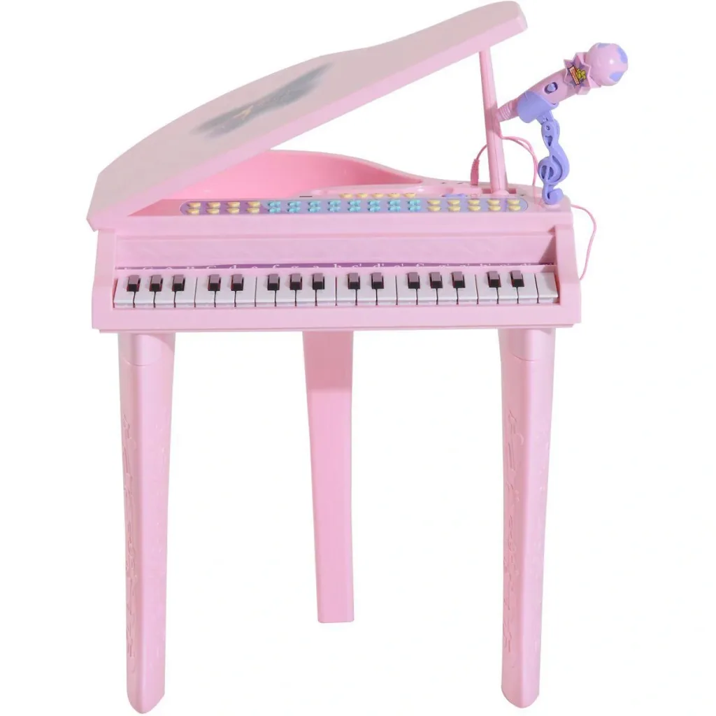 Kinderklavier Musikinstrument MP3 USB inkl. Hocker 37 Tasten rosa