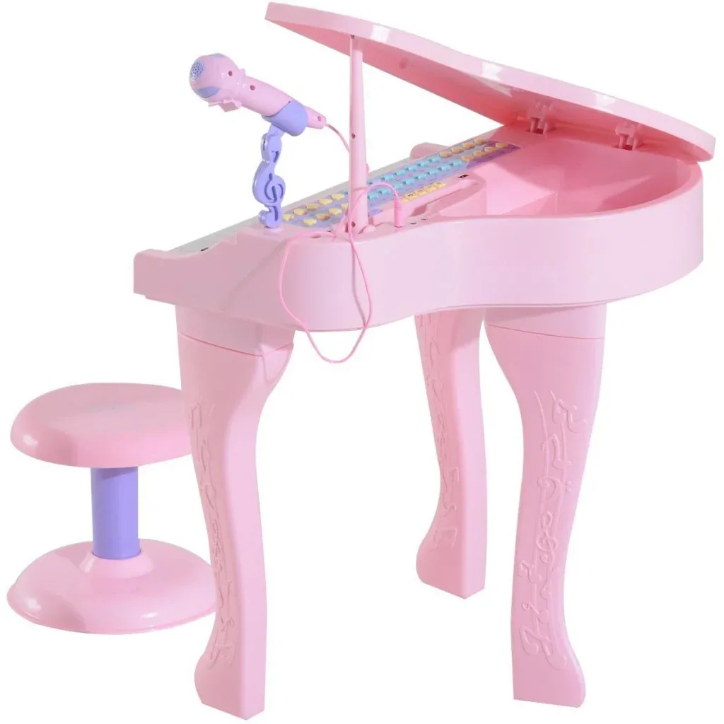 Kinderklavier Musikinstrument MP3 USB inkl. Hocker 37 Tasten rosa