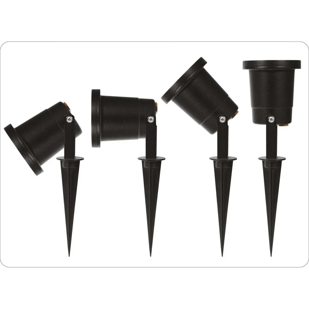 Gartenstrahler GU10 - 2 Stück - IP54 - Schwarz - 35W - Schwenkbarer Kopf