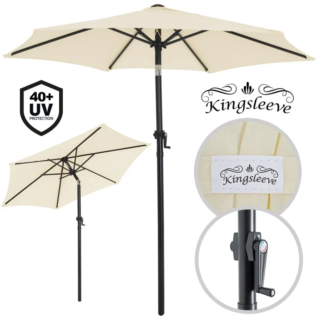 Sonnenschirm Beige Ø200cm UV-Schutz 40+
