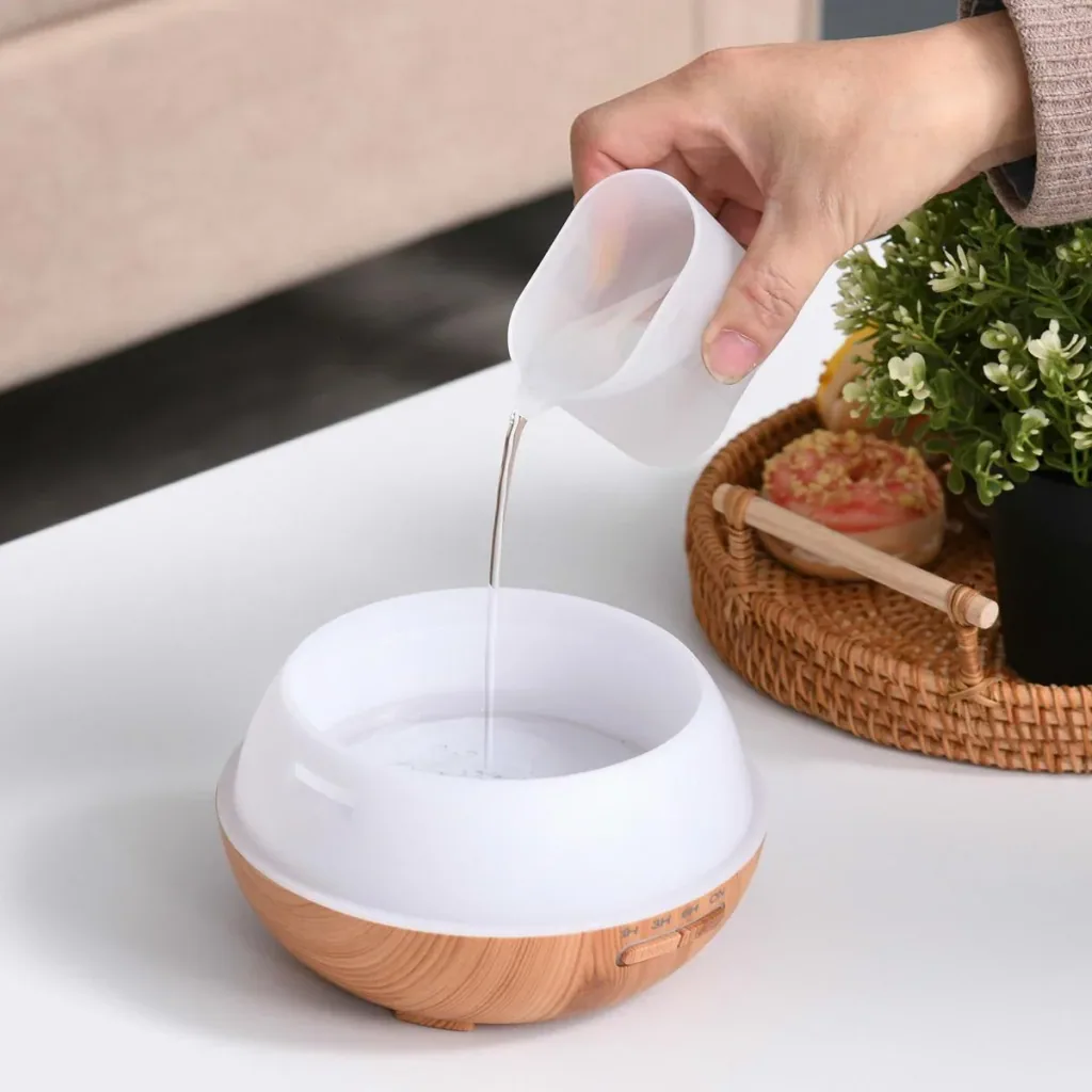 Aroma Diffuser Luftbefeuchter mit 7 Farben LED Lichter für Zuhause Büro Schlafzimmer Ätherische Öle 400 ml Natur