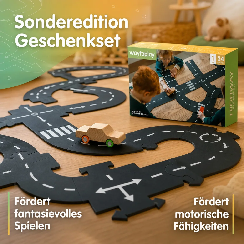 Waytoplay Spielzeug Rennstrecke + 1 Auto, Geschenkset
