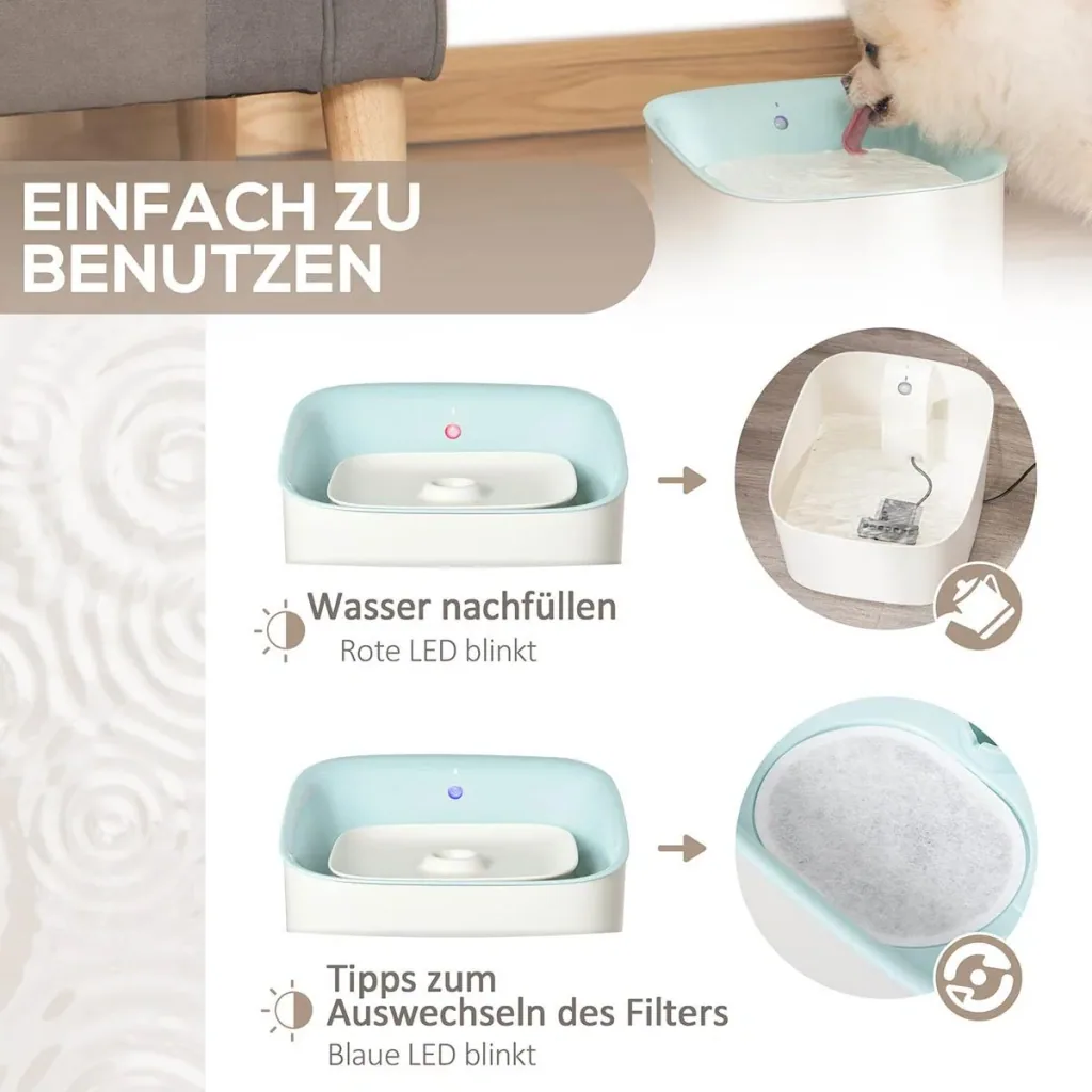 Trinkbrunnen für Haustier 3L Katzenbrunnen mit Infraroterkennung 3 Modi Smart Hunde Wasserbrunnen Leiser automatisch ABS