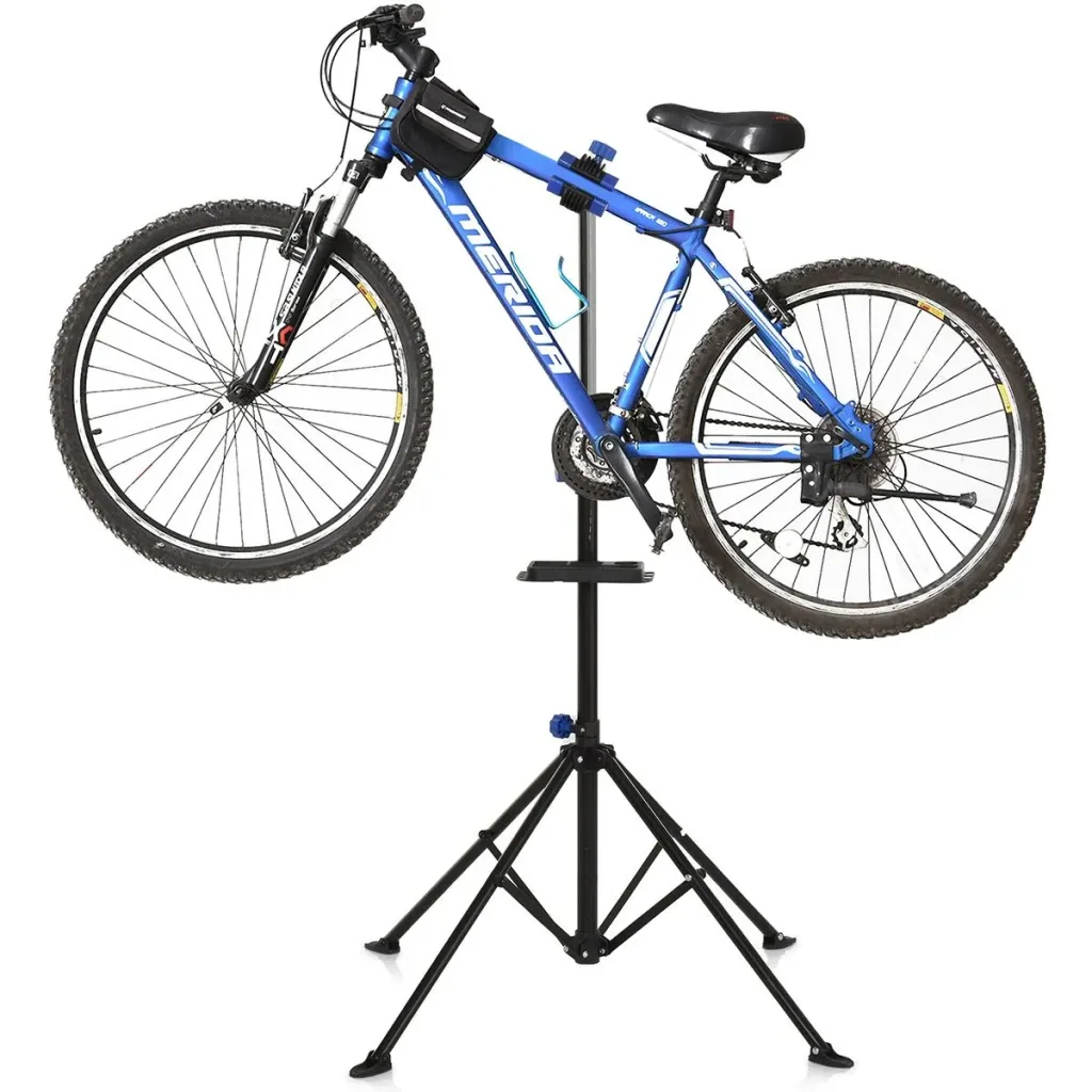 Homcom Fahrradmontageständer mit Werkzeugablage schwarz