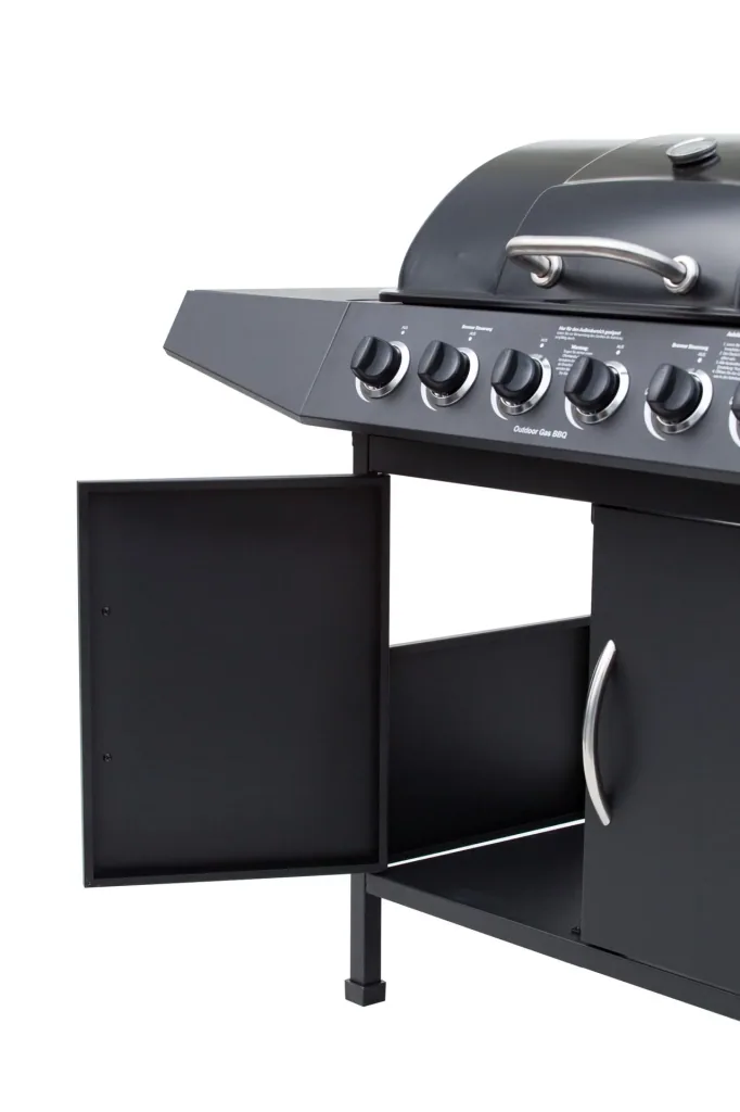 Gasgrill "Dayton" 6 Hauptbrenner + 1 Seitenbrenner, schwarz