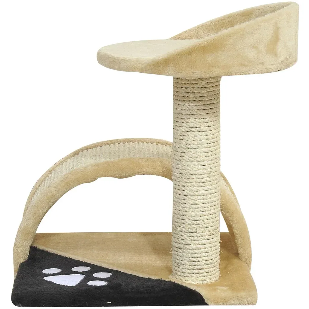 Katzenbaum mit beigem Plüsch 36 cm x 36 cm x 44 cm