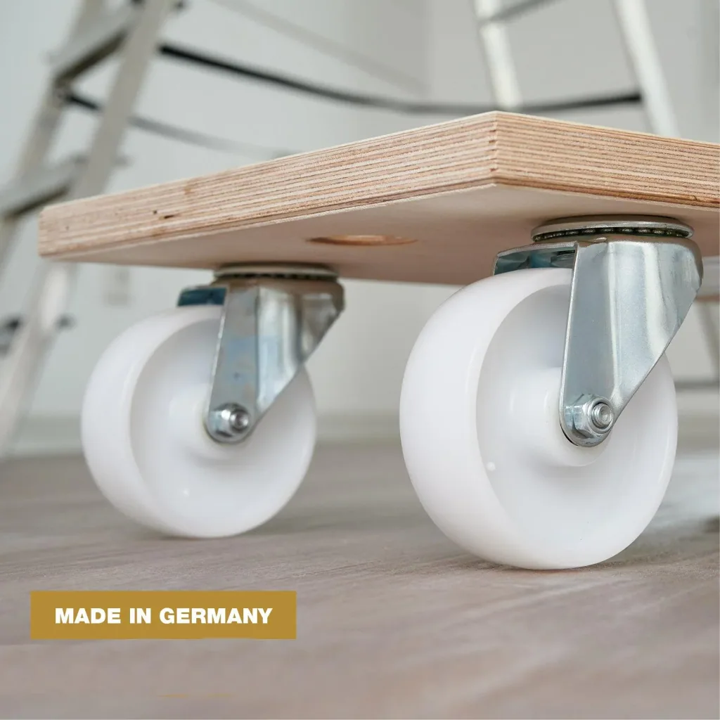 Transporthilfe MM 1127, 59 x 30 x 14,5 cm, harte Rollen Ø 100 mm, Rollenlager, Multiplex Birke FSC®, Tragkraft 500 kg