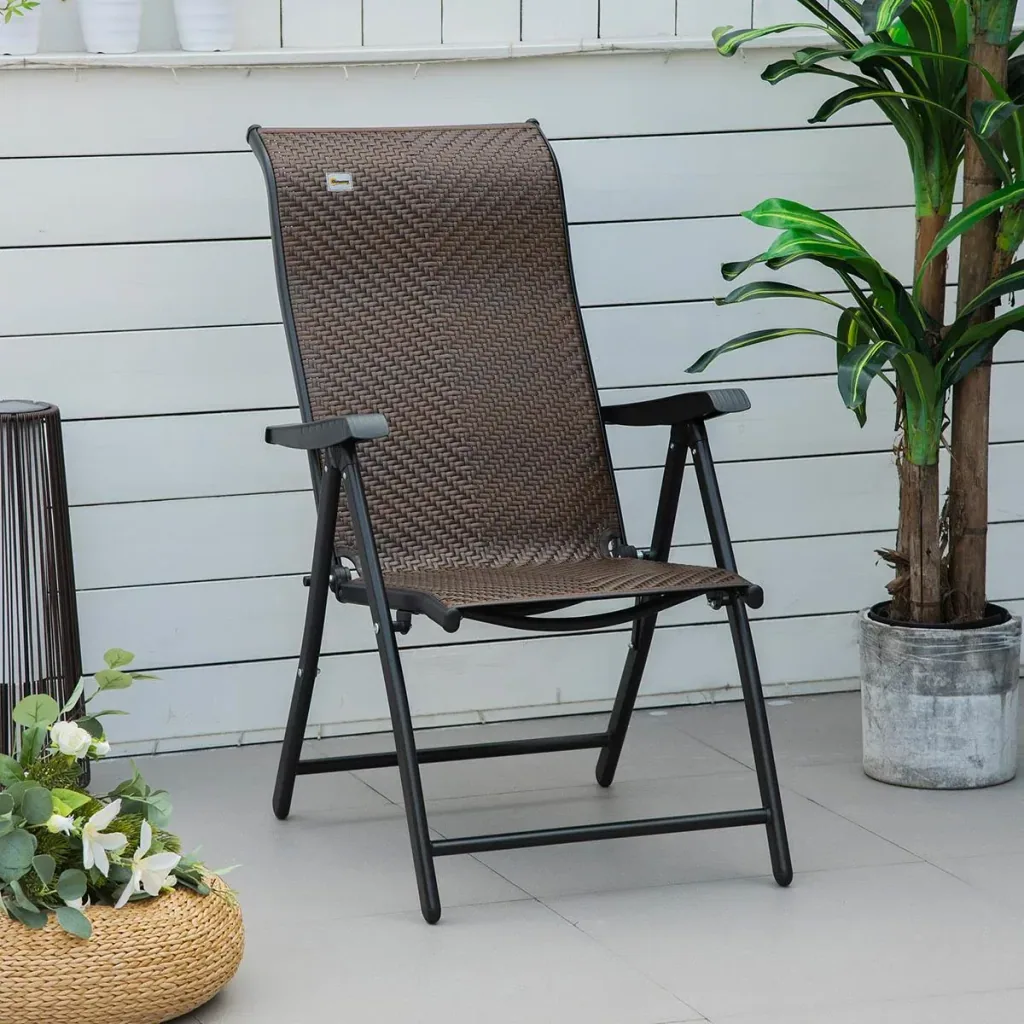 Rattan Gartenstuhl klappbar braun