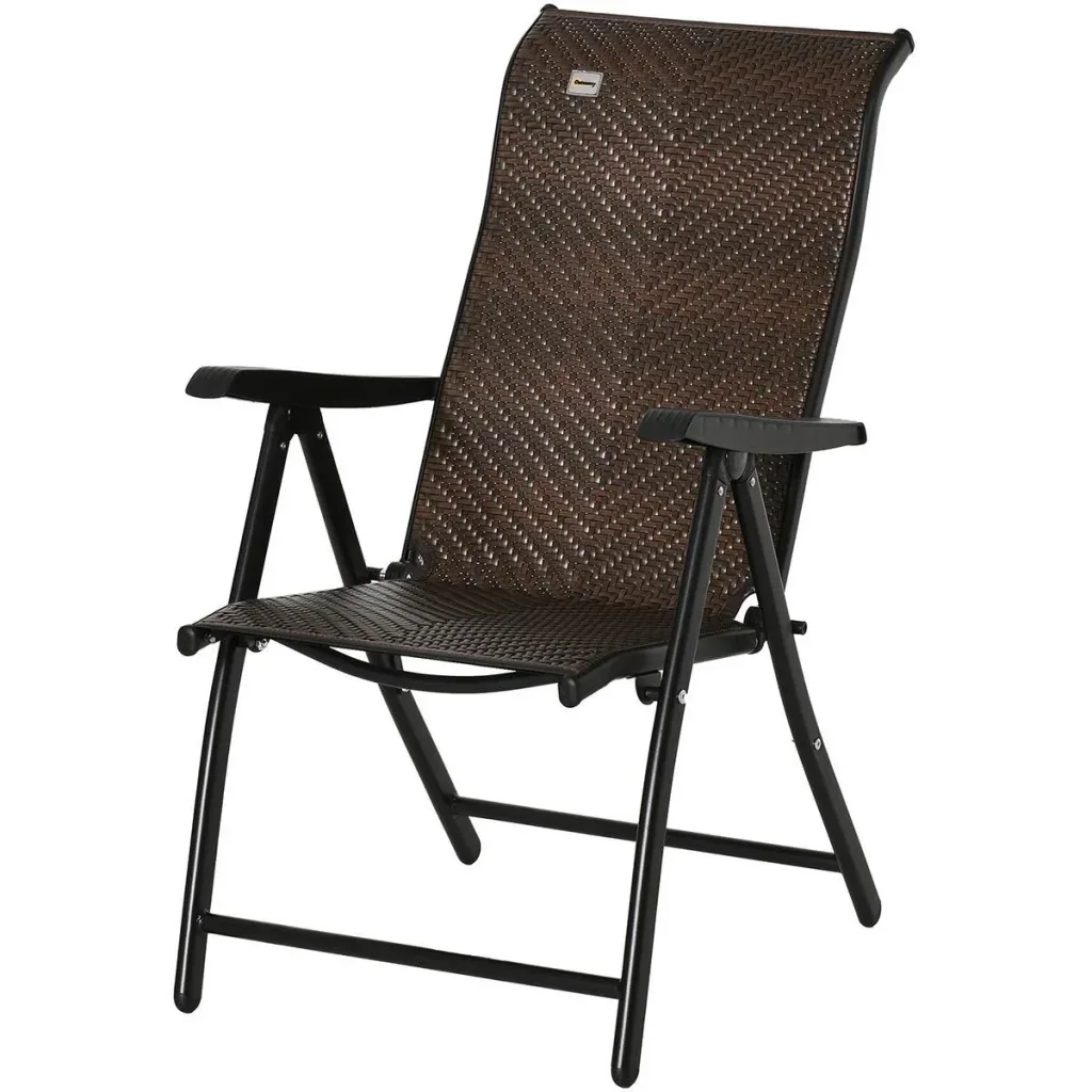 Rattan Gartenstuhl klappbar braun