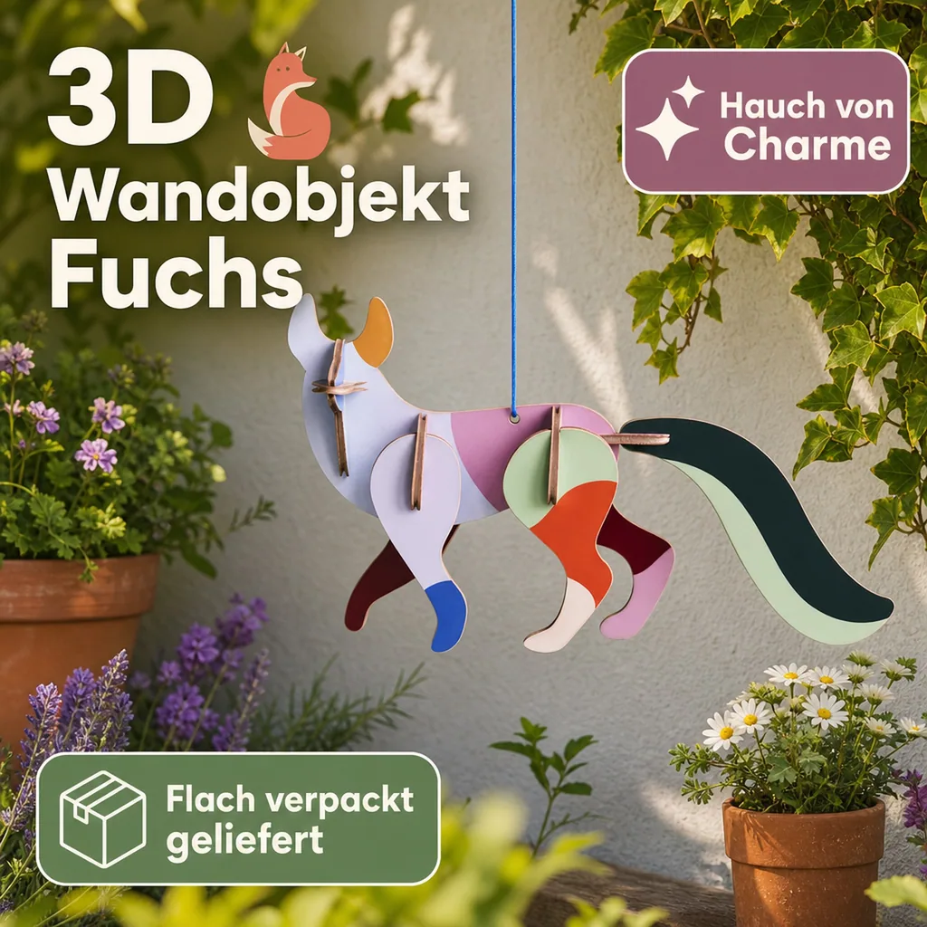 Studio ROOF Ornament, Bastel-Set, 3D Wandobjekt - Fuchs